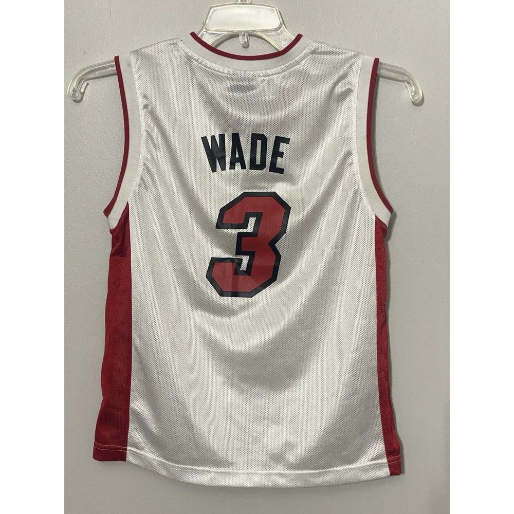 Dwayne Wade # 3 Miami Heat‎ Youth Reebok White Sleeveless Jersey Size M (10-12)
